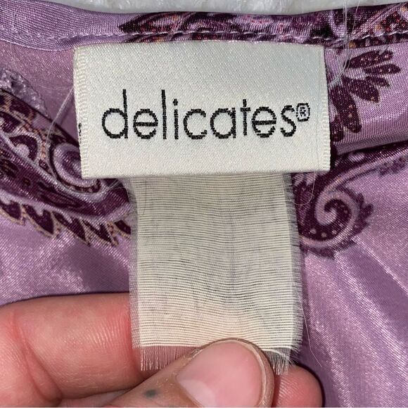 Vintage Delicates Silk Paisley Print Dress Size Large - Picture 2 of 2